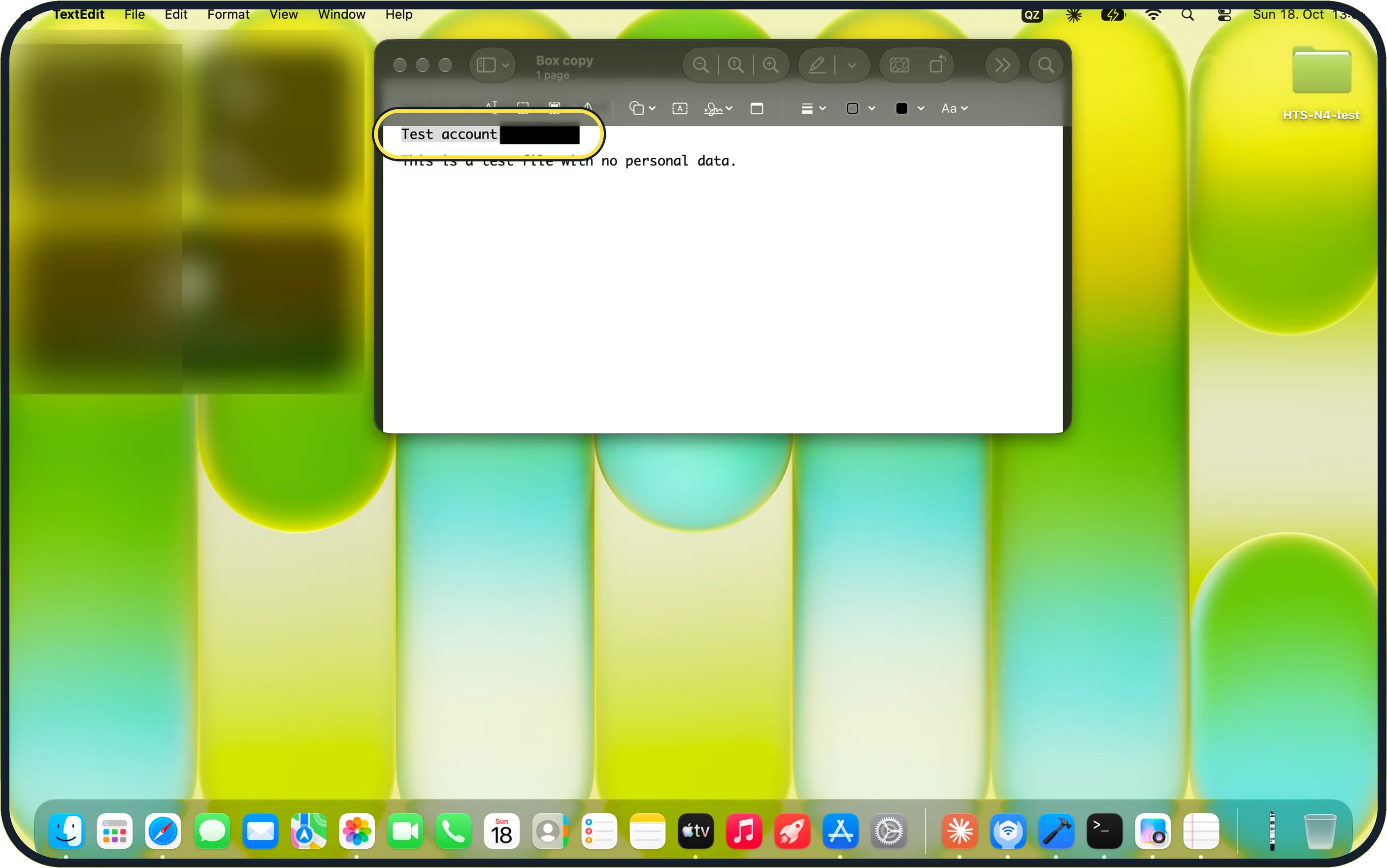 Mac screenshot: See why: select under the box