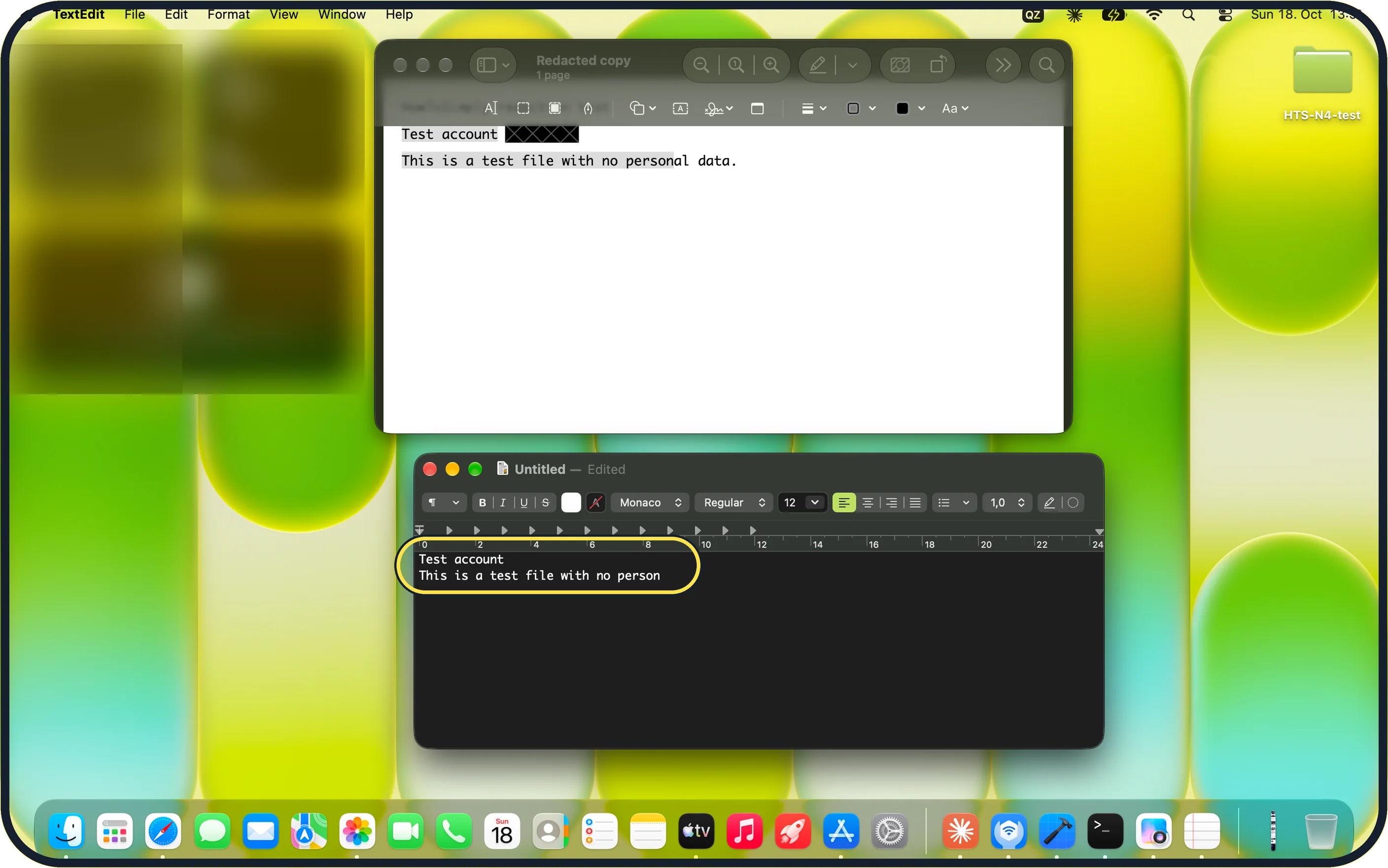 Mac screenshot: Only the label is left