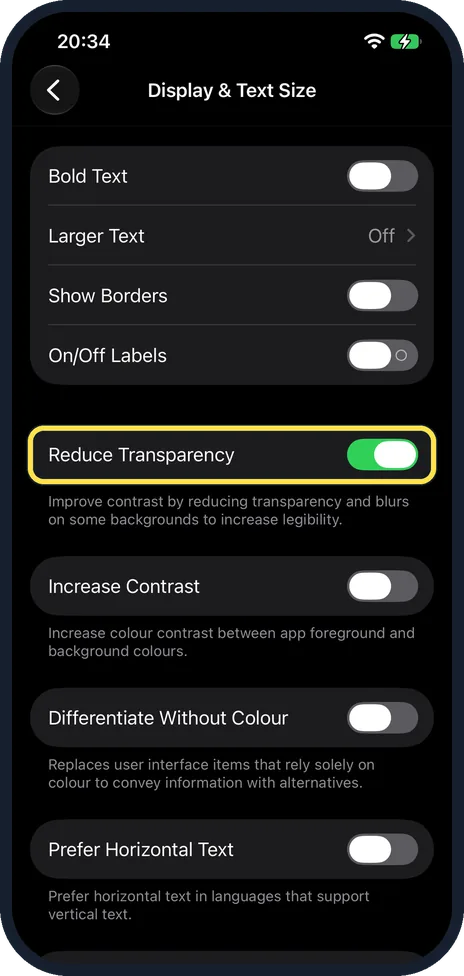 iPhone screen: Still hard to read? Turn on Reduce Transparency