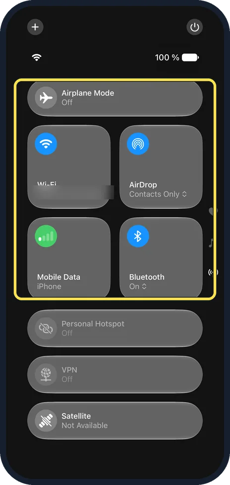 iPhone screen: Check the effect in Control Centre