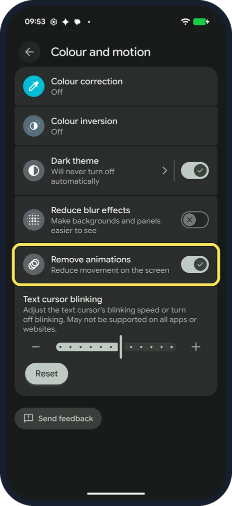 Android screenshot: Turn it on