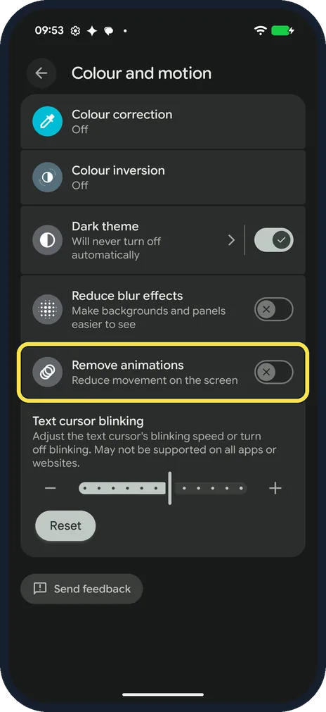 Android screenshot: Turn it off again