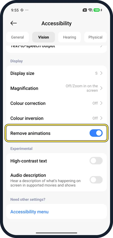 Android screenshot: Turn it on