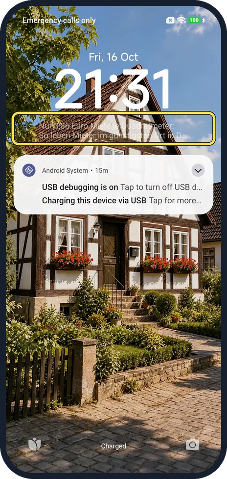 Screenshot from the guide: How to remove news and stories from the lock screen on a Xiaomi phone (HyperOS 3)