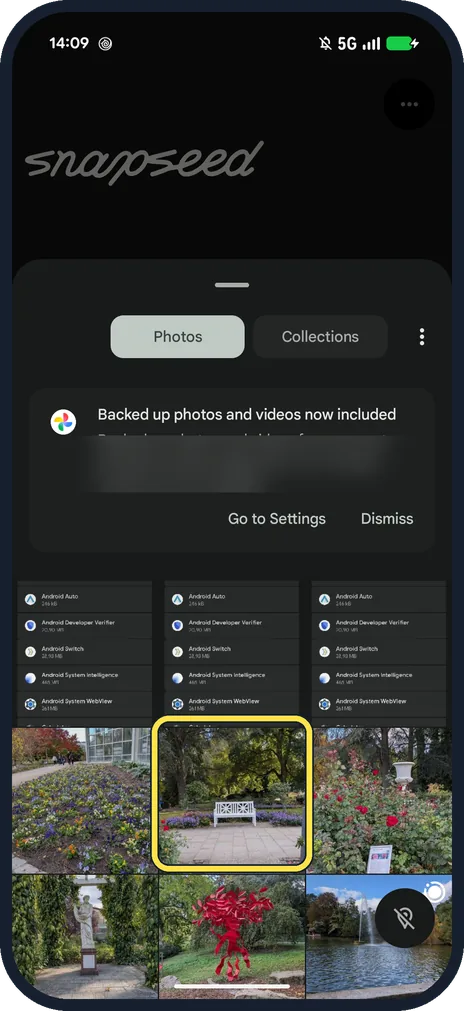 Android screenshot: Pick the photo
