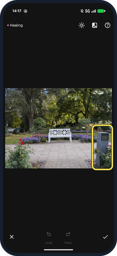 Android screenshot: Brush over the object