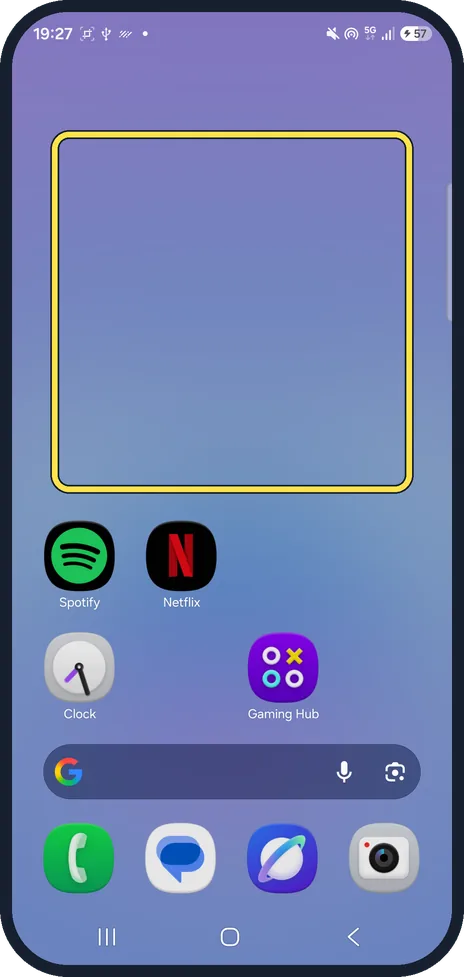 Screenshot from the guide: How to remove the Google search bar from a Galaxy home screen