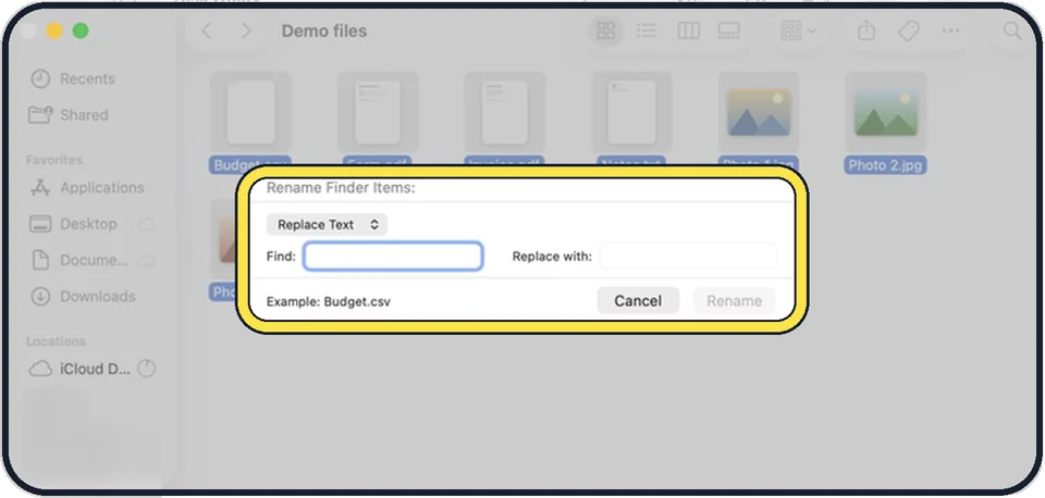 Mac screenshot: Fill in the fields