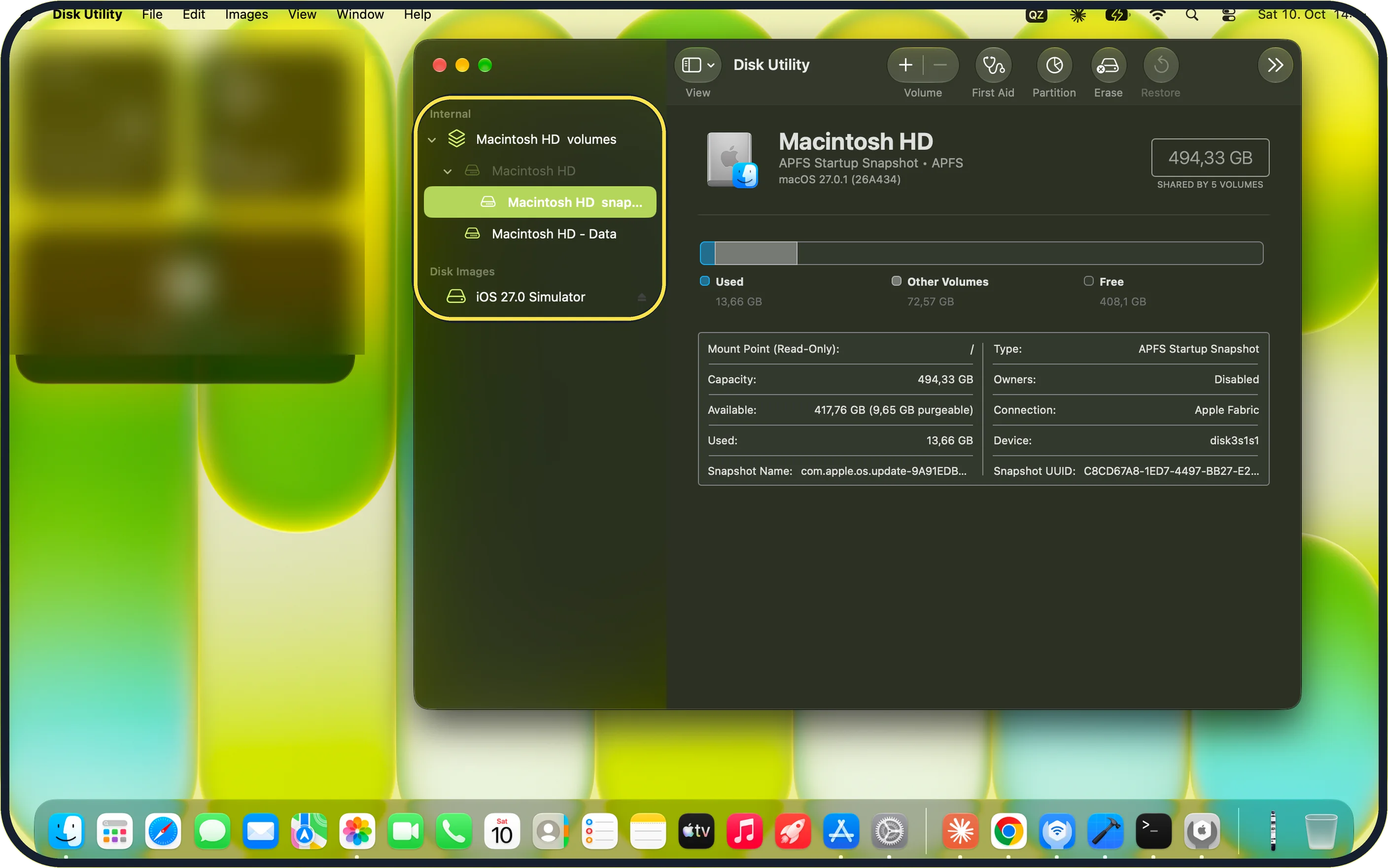 Screenshot from the guide: How to repair a disk on a Mac with Disk Utility First Aid