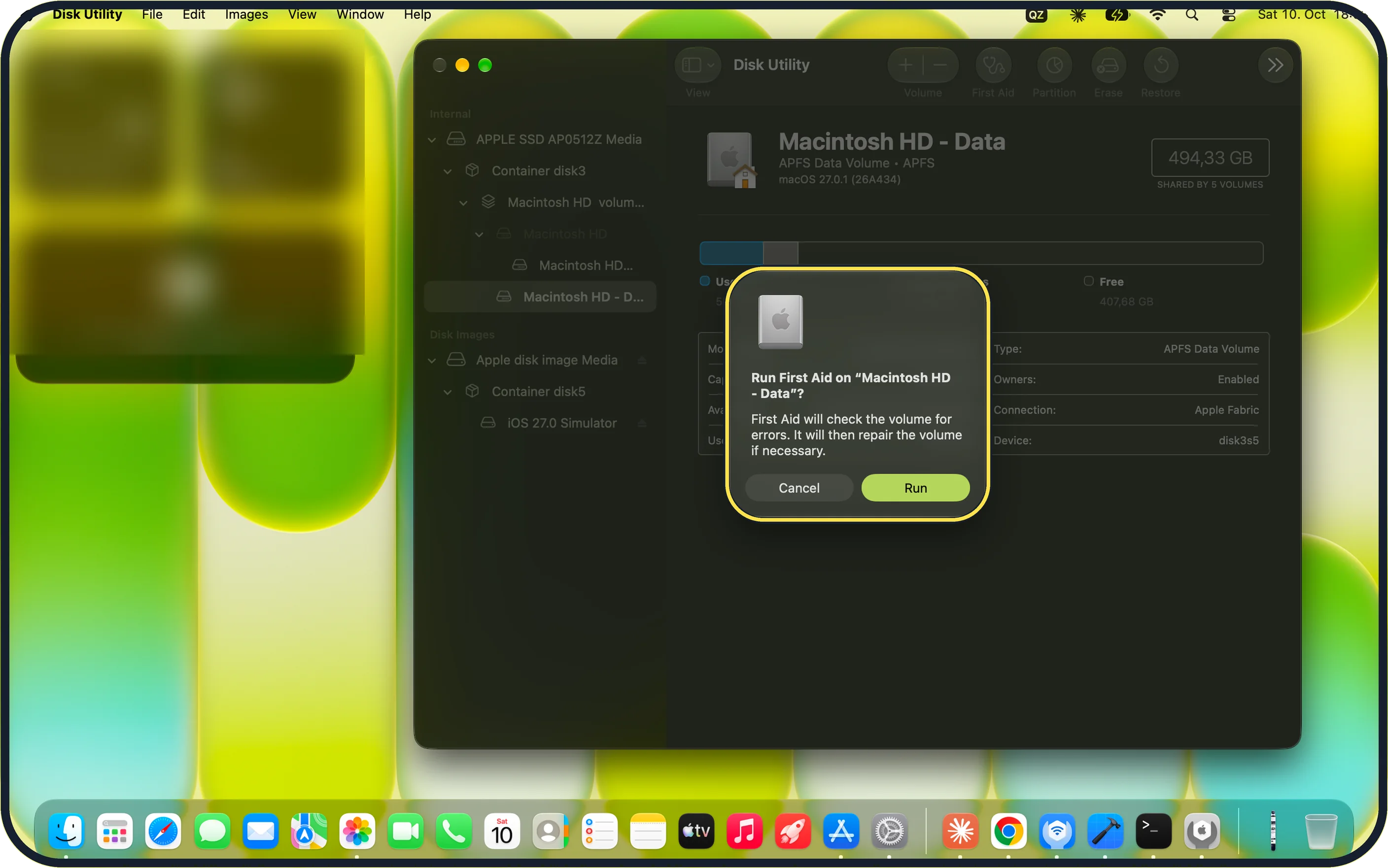 Mac screenshot: Start with the last volume
