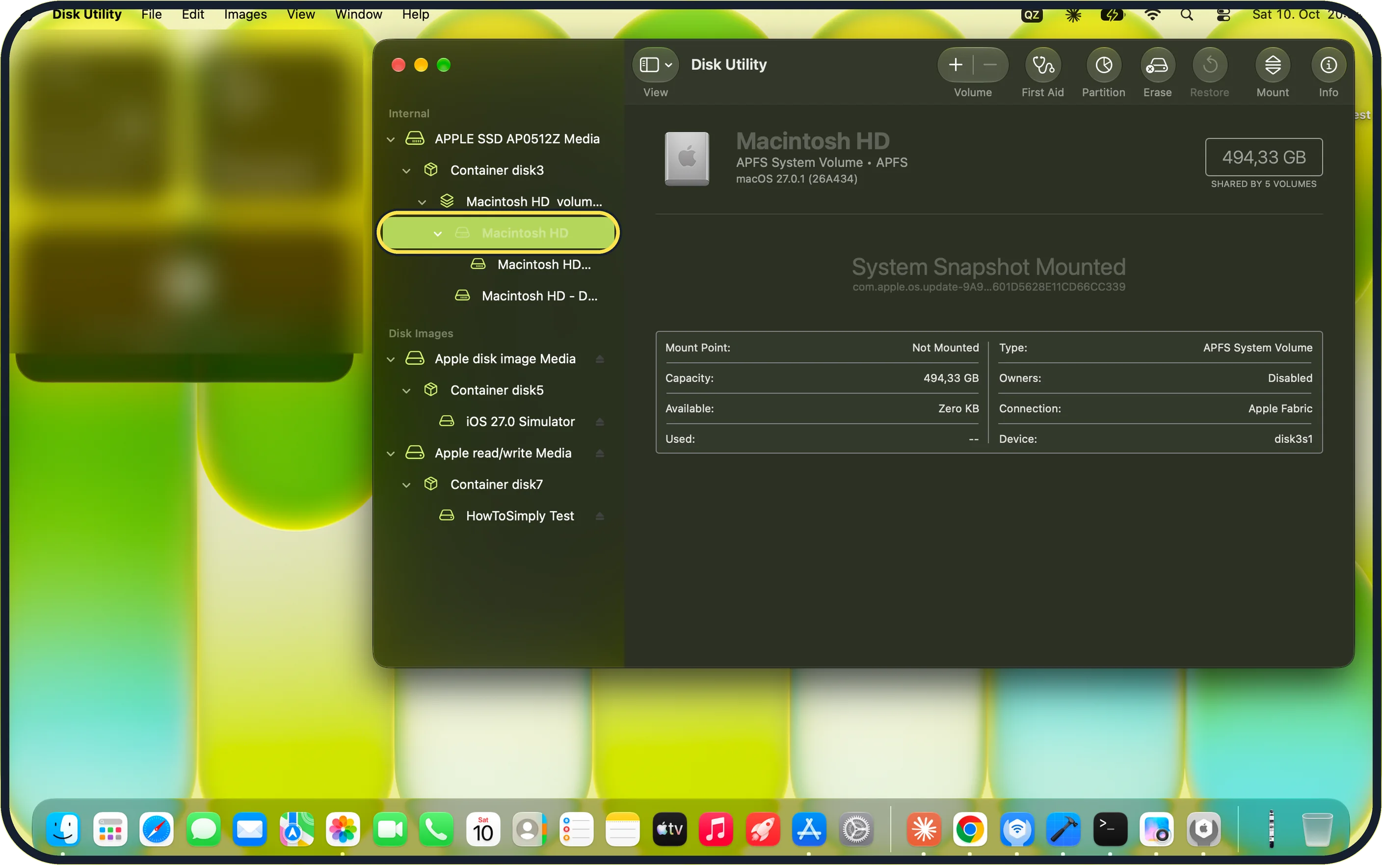 Mac screenshot: Work upwards