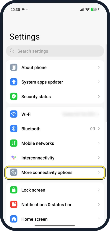 Screenshot from the guide: How to reset network settings on a Xiaomi phone (HyperOS 3)