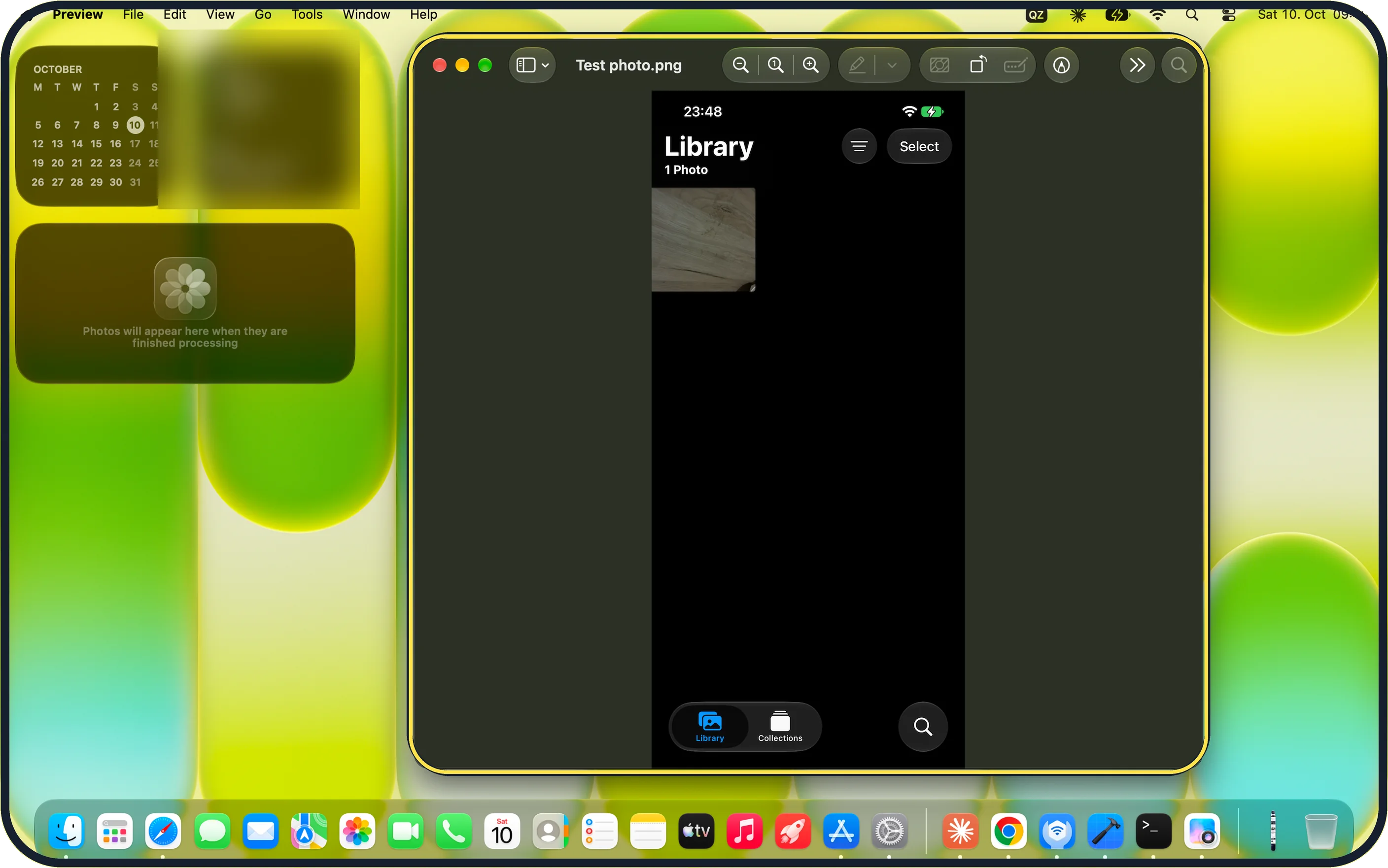 Mac screenshot: Open the picture in Preview