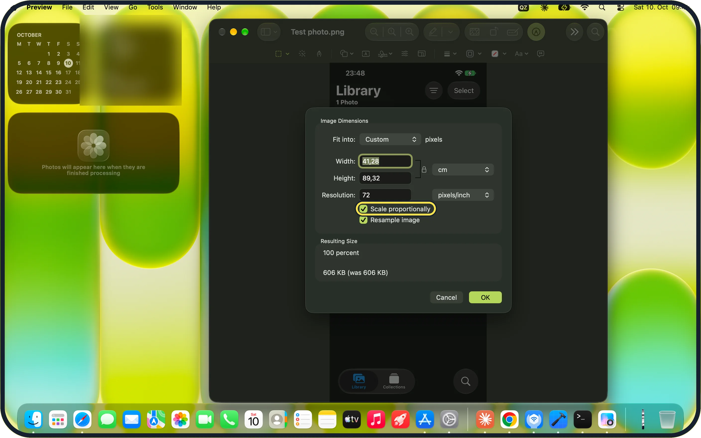 Mac screenshot: Keep the proportions
