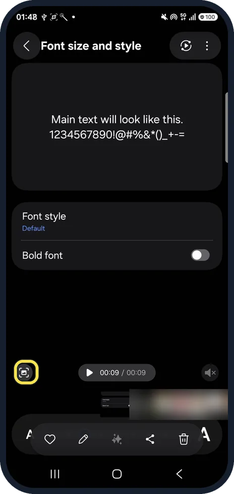 Screenshot from the guide: How to save a still photo from a video on a Samsung Galaxy (One UI 9)