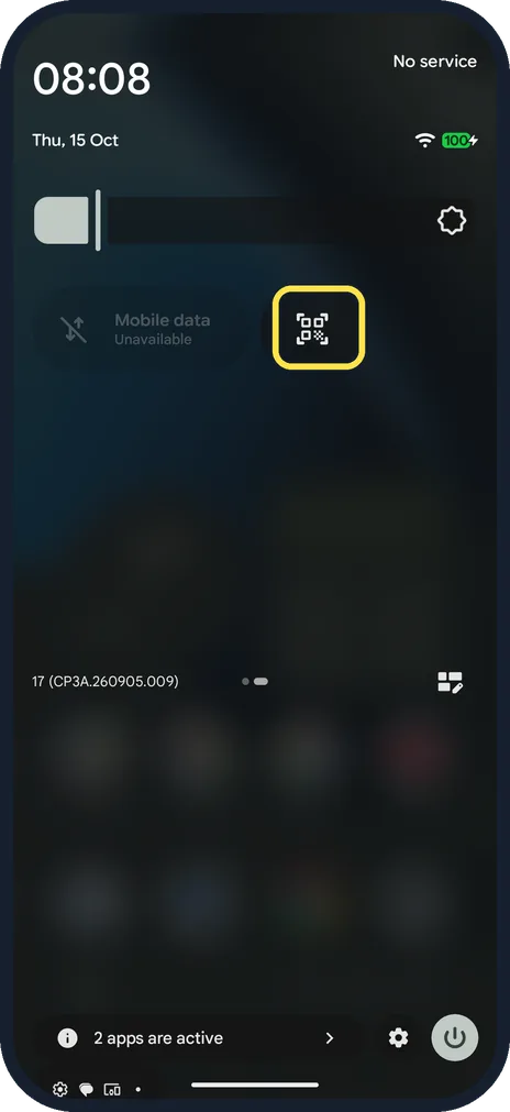 Screenshot from the guide: How to scan a QR code on a Google Pixel (Android 17)