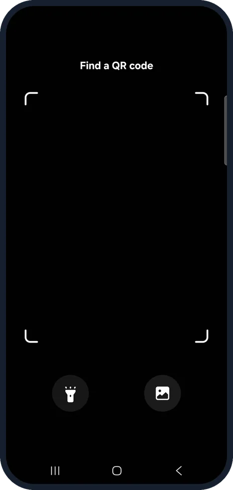 Android screenshot: Hold the code inside the frame
