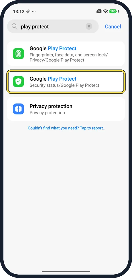 Screenshot from the guide: How to scan for harmful apps with Play Protect on a Xiaomi phone (HyperOS 3)