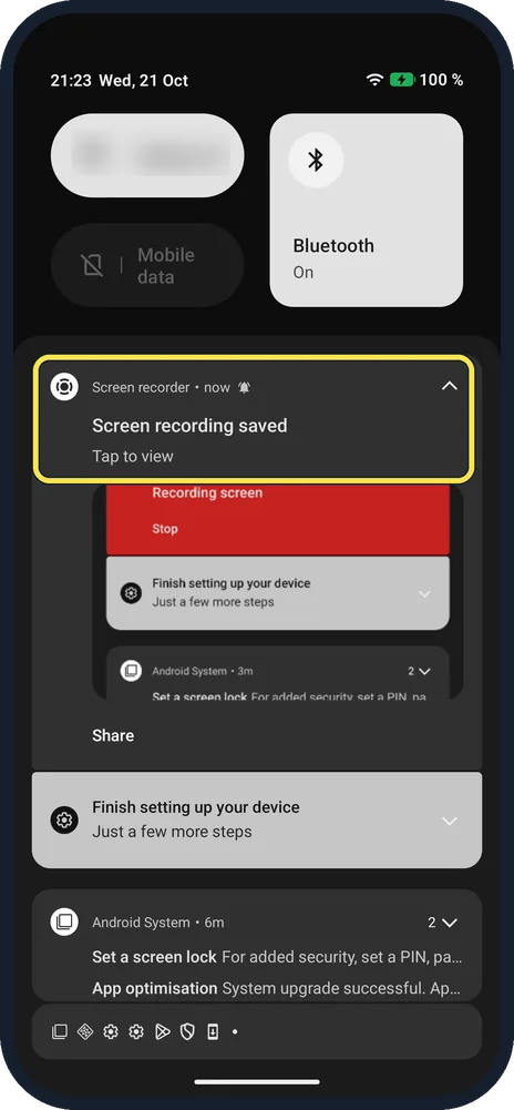 Android screenshot: Find the video