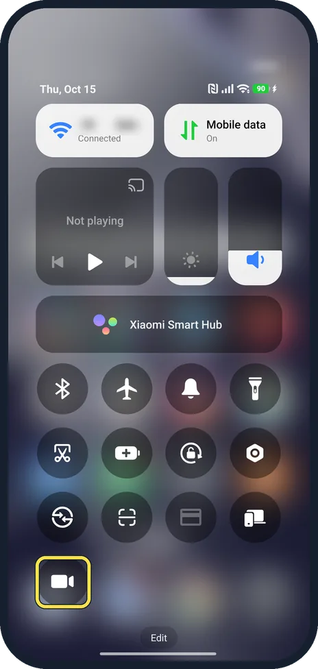 Screenshot from the guide: How to screen record on a Xiaomi phone (HyperOS 3)