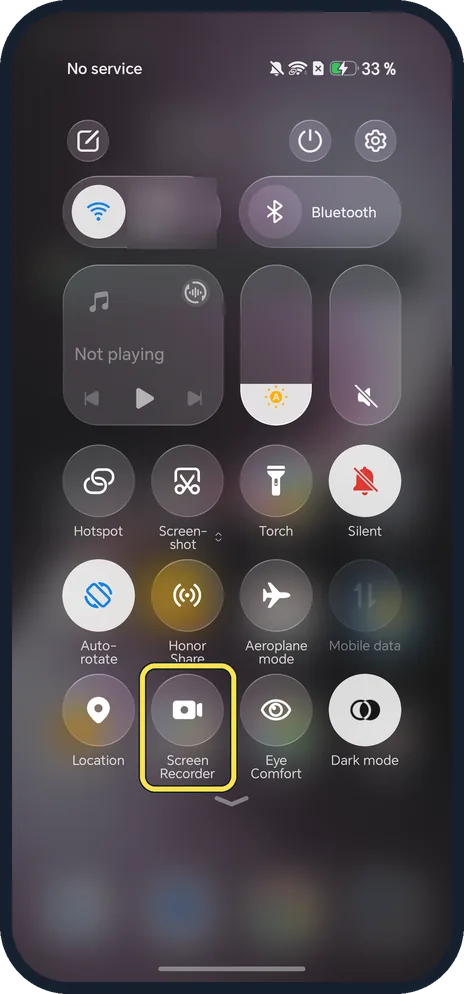 Screenshot from the guide: How to screen record on an HONOR phone (MagicOS 10)