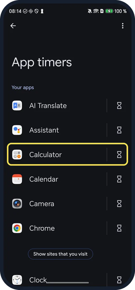 Android screenshot: Tap the app