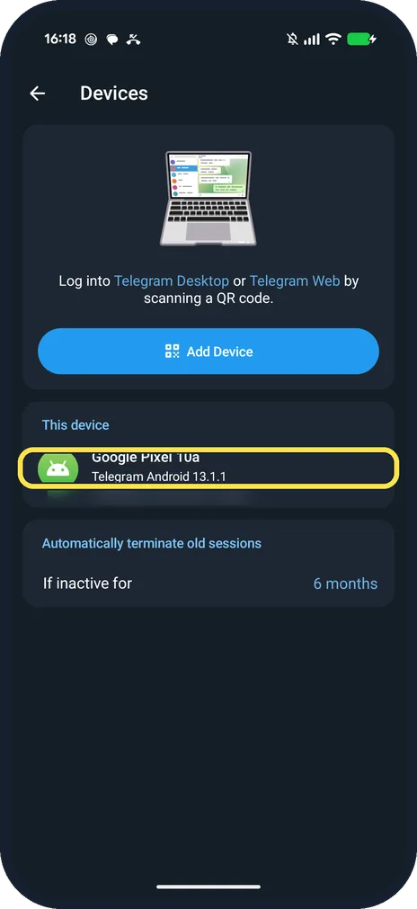Android screenshot: Read the list