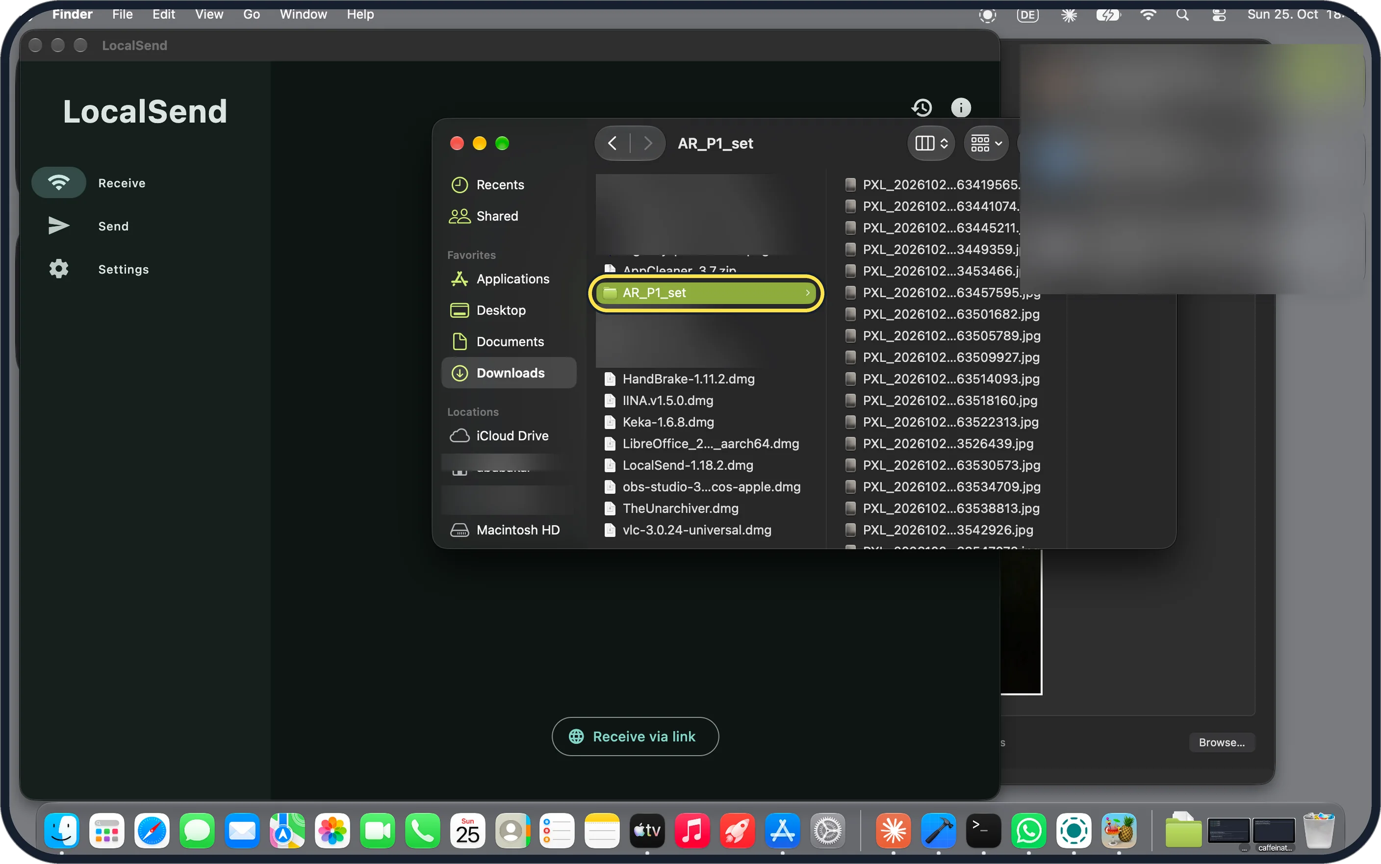 Mac screenshot: Open the files in Downloads