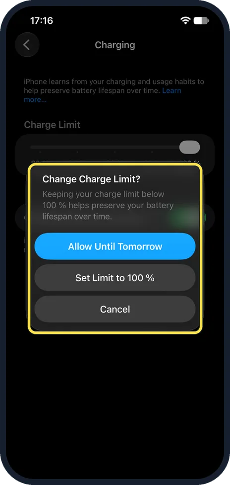 iPhone screen: Going back to 100 %
