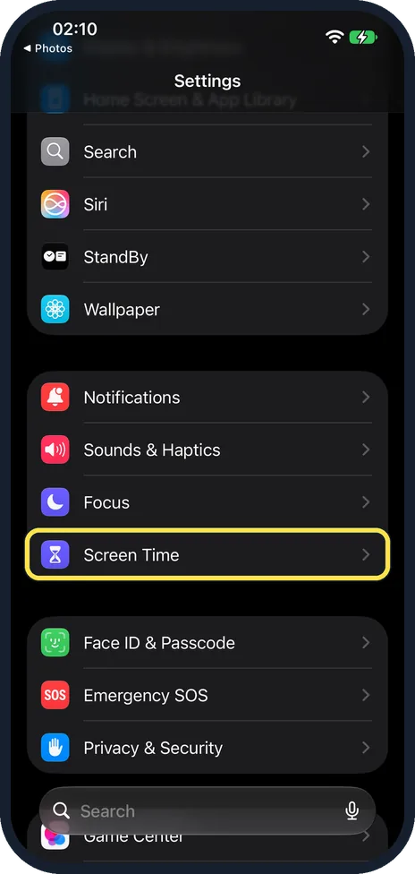 Screenshot from the guide: How to set a daily time limit for apps on iPhone