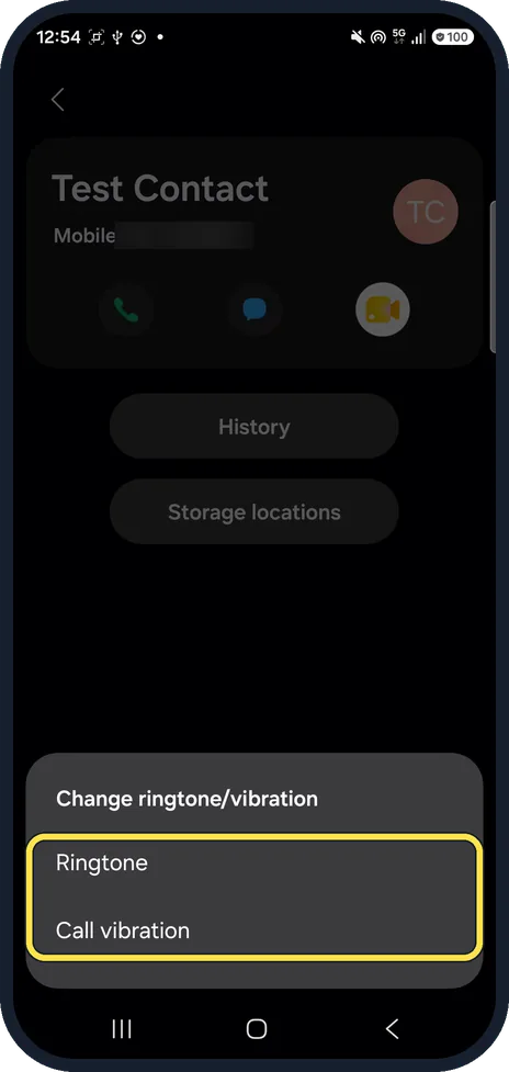 Android screenshot: No message tone here