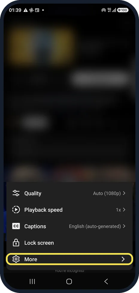 Screenshot from the guide: How to set a sleep timer in YouTube on Android