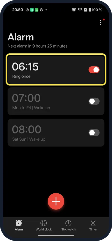 Android screenshot: Check it is on