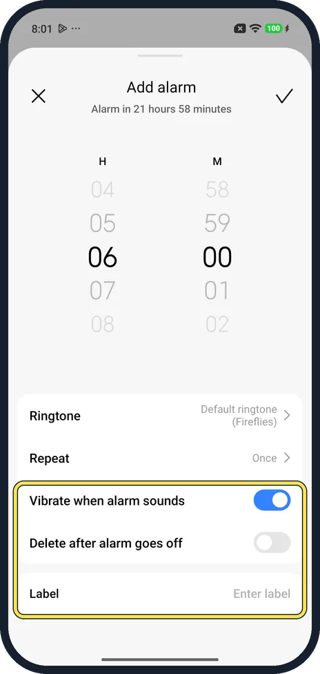 Android screenshot: Check the other options