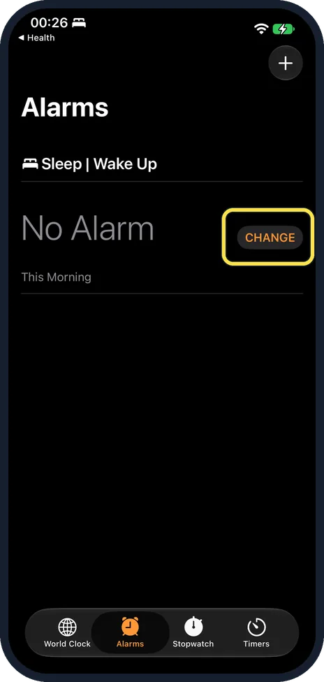 iPhone screen: Change it later from Clock