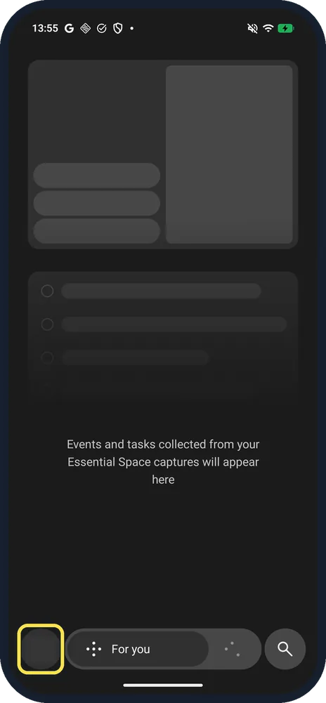 Android screenshot: Tap the profile icon