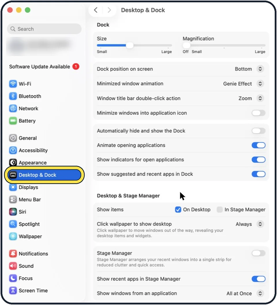 Screenshot from the guide: How to set up hot corners on a Mac