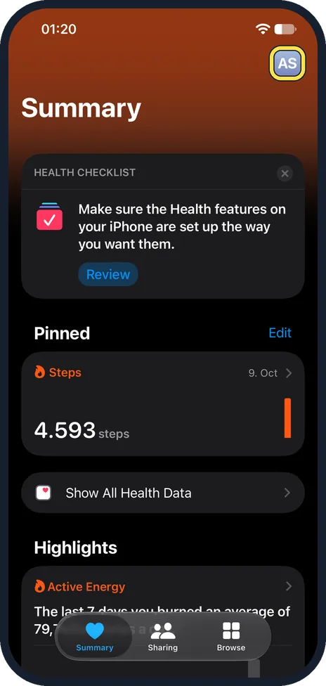 Screenshot from the guide: How to set up Medical ID and emergency contacts on an iPhone