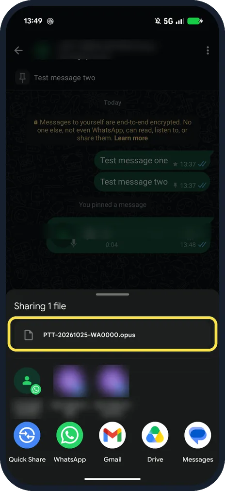 Android screenshot: Pick an app for the file