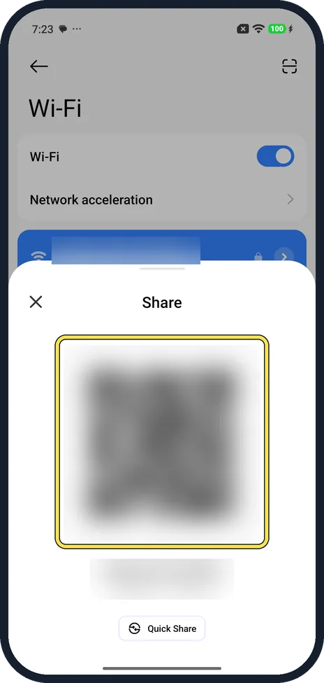 Android screenshot: Let them scan the QR code