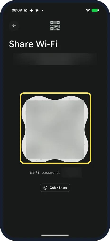 Android screenshot: Let them scan the QR code