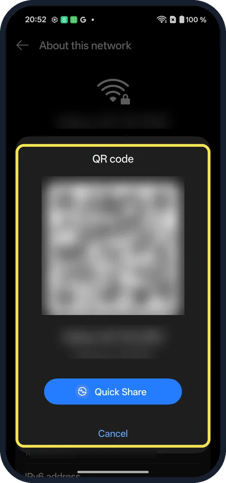 Android screenshot: Let them scan it