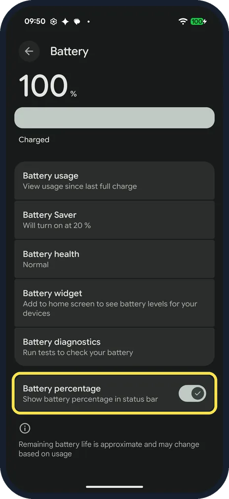 Android screenshot: Turn it on