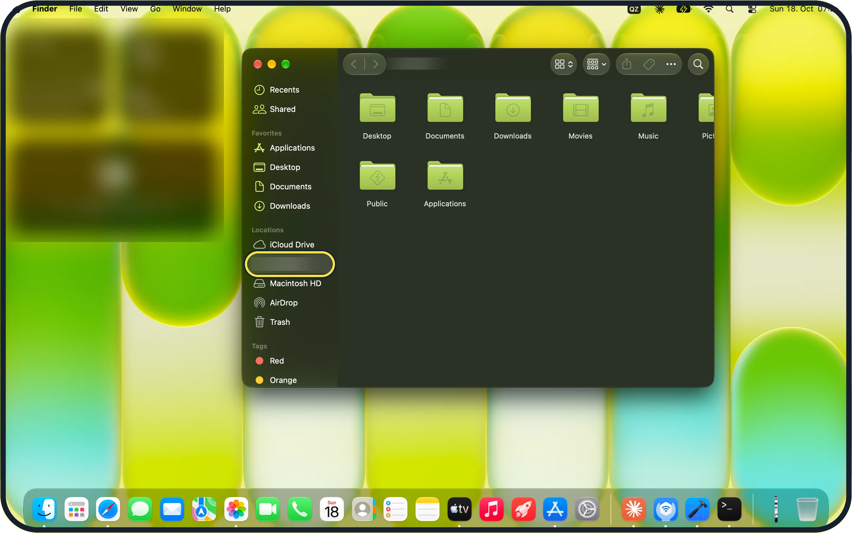 Mac screenshot: Open a Finder window
