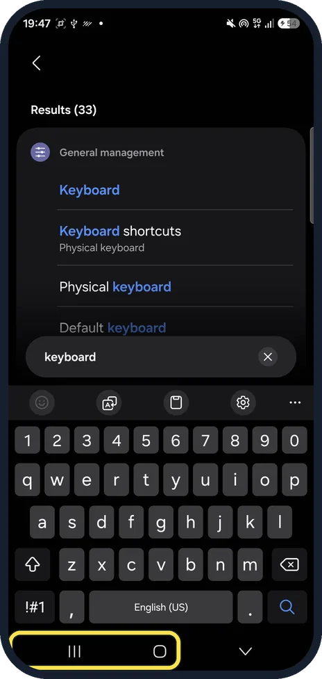 Android screenshot: Check the navigation bar