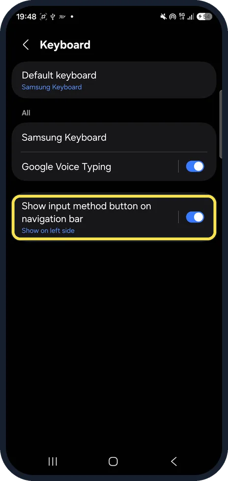 Android screenshot: Turn it back on if you miss it