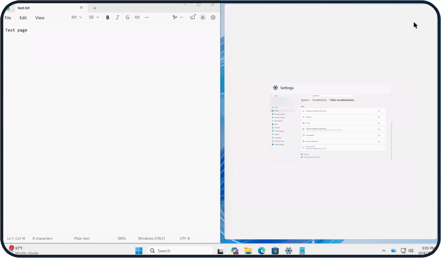 Windows screenshot: Fill the other spaces