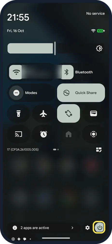 Screenshot from the guide: How to start a Google Pixel in safe mode (Android 17)