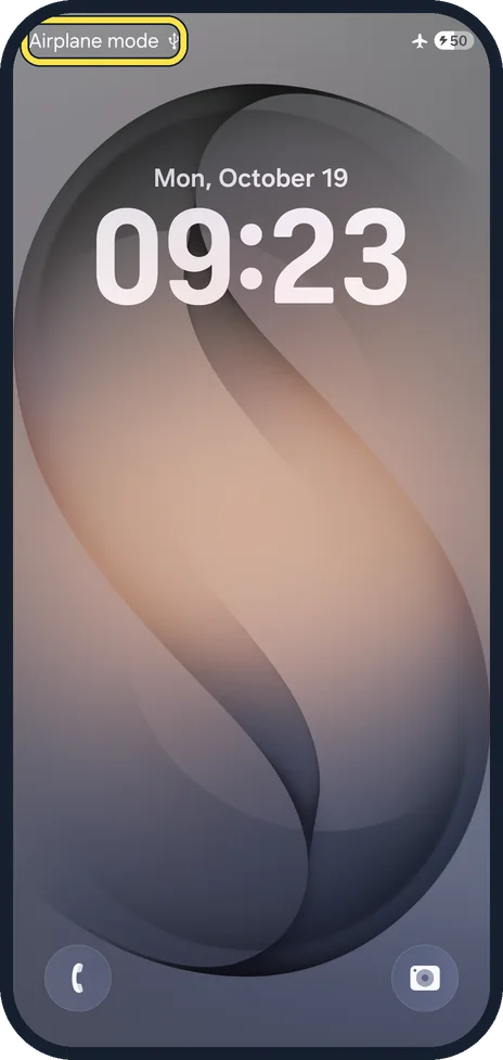 Android screenshot: Turn Airplane mode off again