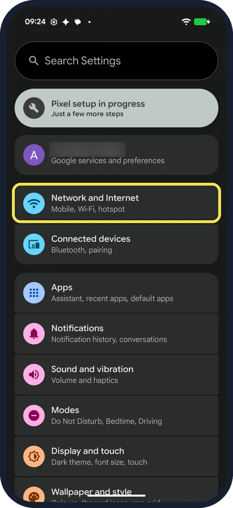 Screenshot from the guide: How to stop a Google Pixel switching to mobile data on weak Wi-Fi (Android 17)